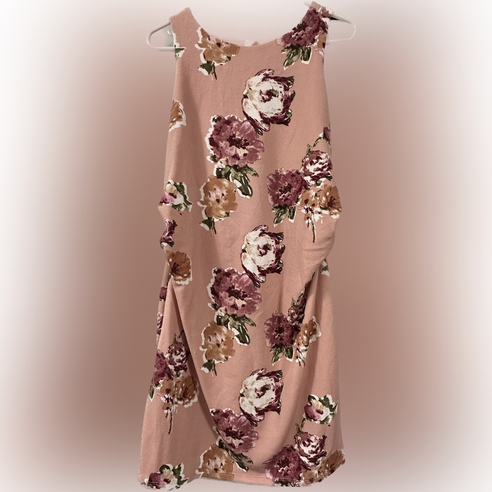 Pink Blush Pink Floral Maternity Dress